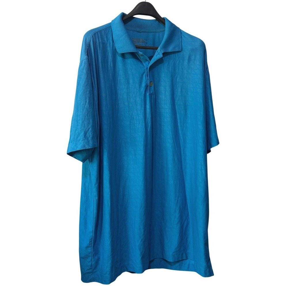 Nike Golf Tour Performance Dri-FIT Polo Shirt Blue Textured Mens XL Short Sleeve